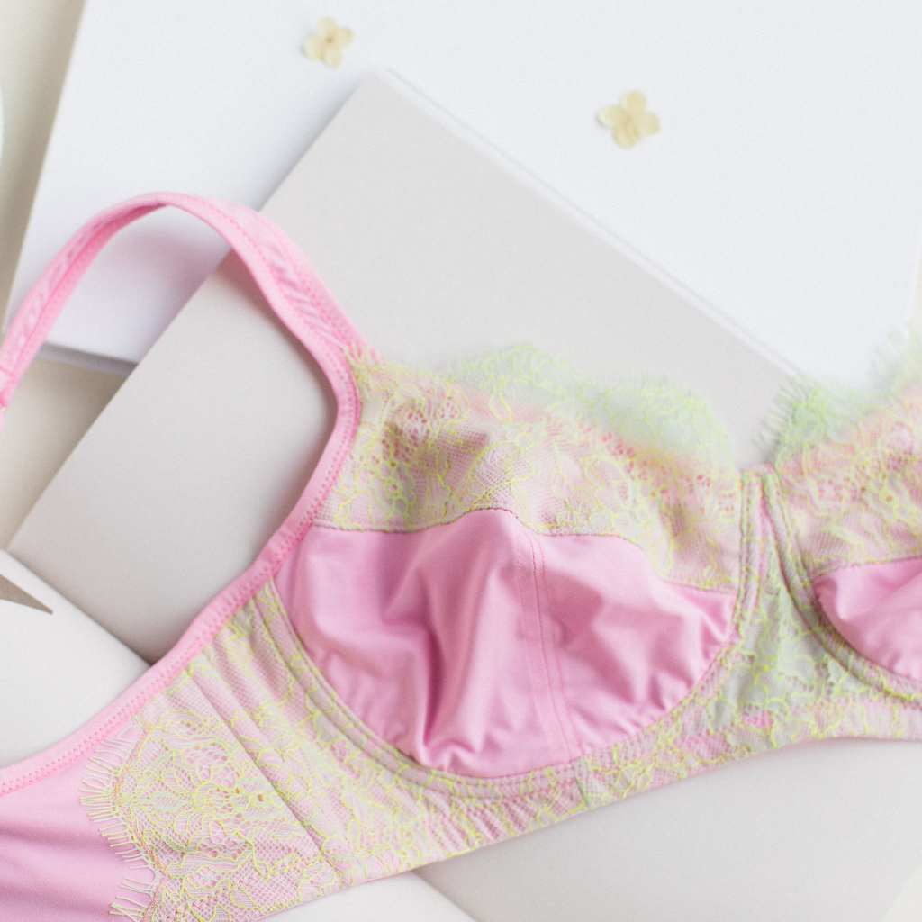 Pretty pink mastectomy bra